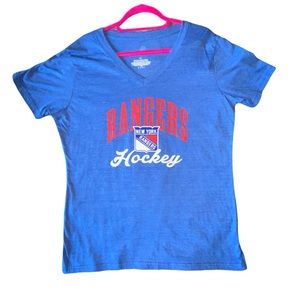New York Rangers Blue V-Neck Tee Size 2XL